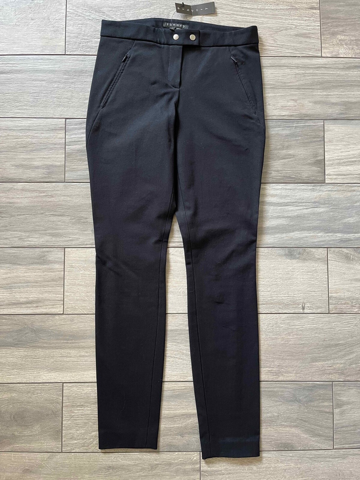 THEORY ADALWEN JETTY NAVY BLUE STRETCH PANTS, NWT $235, 0