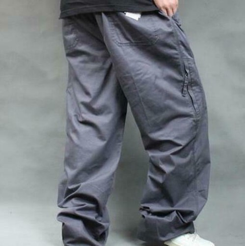 L - 6XL da uomo Baggy Cargo Pantaloni Tuta elastico vita alta Casual  Pantaloni Larghi | eBay