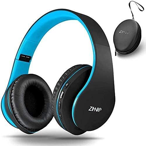 ZIHNIC Foldable Bluetooth Headphones Wireless Wired Stereo Headset with Mic