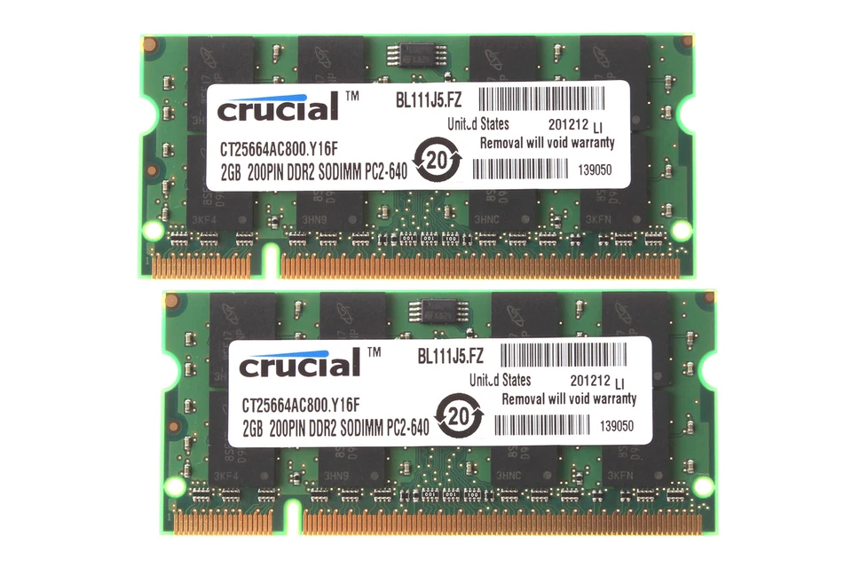 Crucial 8GB 4X 2GB 2RX8 PC2-6400 DDR2 800Mhz 200pin Memory Laptop DIMM RAM CL6 - Image 4 of 4