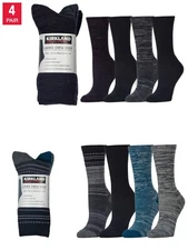Ladies' Kirkland Signature Extra-Fine Merino Wool Blend Crew Sock, 4pair 7771045