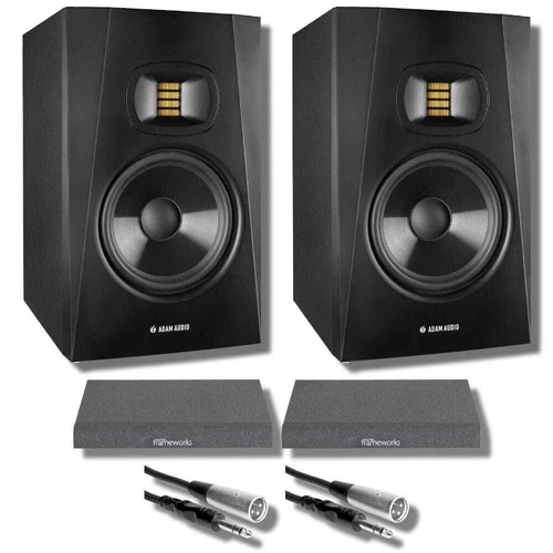 Adam Audio T8V Studio Monitor (Pair) with Foam ISO Pads and Cables