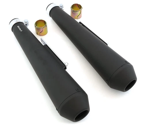 X2 17" Reverse Cone Short Mufflers Flat Black I.D 1.5" - 1.75" Megaphone Cafe