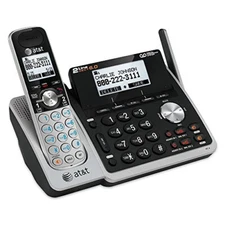 2-Line Expandable Cordless Phone with Answering System, 1 Handset, Silver/Black