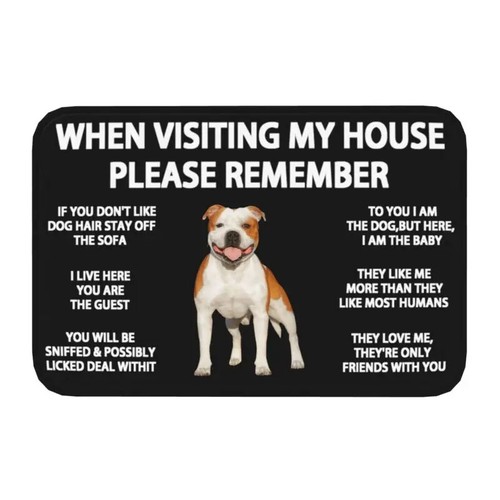Staffordshire Bull Terrier Doormat Kitchen Bath Mat Bedroom Balcony Floor Door - Picture 24 of 37