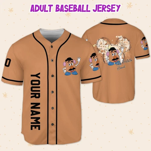 Personalize Toy Story Mickey Head Mr Potato Baseball Jersey, Custom Baseball Jersey
