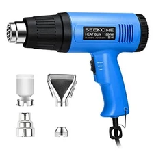 Heat Gun, 1800W Heavy Duty Hot Air Gun 572℉ To 1112℉  Temp Setting and 4 Nozzles