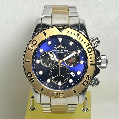 SHOWTIME INVICTA 20346 50mm Blue/Gold Australian Diver MoP Silver Bracelet Watch