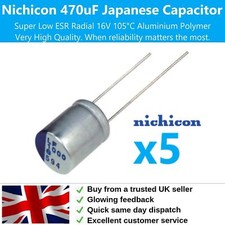 Nichicon 470uF 16V Capacitors Super Low ESR JAPAN Pack of 5