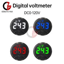 Car Voltmeter DC7-120V/AC50~265V LED Digital Display Round panel Voltage Meter
