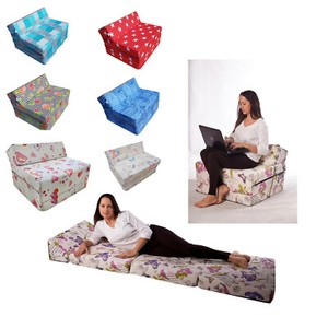 Materasso Singolo Pieghevole 3 In 1 EVERGREENWEB 97x200 Cm | Futon E Pouf Salvaspazio | Tessuto Anallergico | Made In Italy