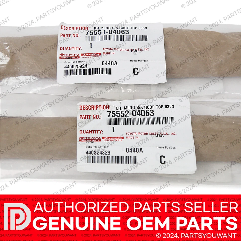 GENUINE Toyota 05-15 Tacoma Double Cab OEM Roof Drip Weatherstrip Molding SET Foto 2 de 4
