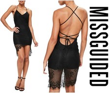 MISSGUIDED  SEXY  STRAPPY LACE UP BACK  LACE DRESS  Sz 4  UK 8   NWT   Nordstrom