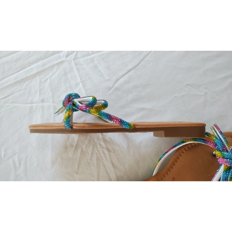 New Cape Robbin Rhinestone Rope Square Toe Sandals Size 8.5 multicolor  - Image 4 of 4