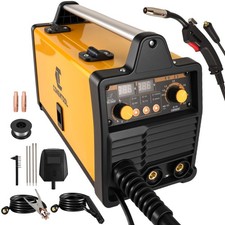 4IN1 MIG-Gas/Gaslos WIG MMA Schwei&szlig;ger&auml;t Set F&uuml;lldraht Schutzgas 200A IGBT 220V