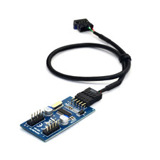 Internal 9-Pin USB2.0 Splitter 1 Male To 2 Female Motherboard Pin to PC Case h