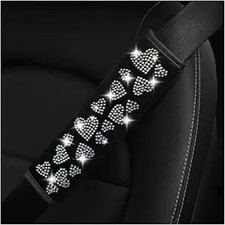 2PCS Bling Car Seat Belt Cover, Soft Shoulder Neck Protector Pad, Diamond Rhines