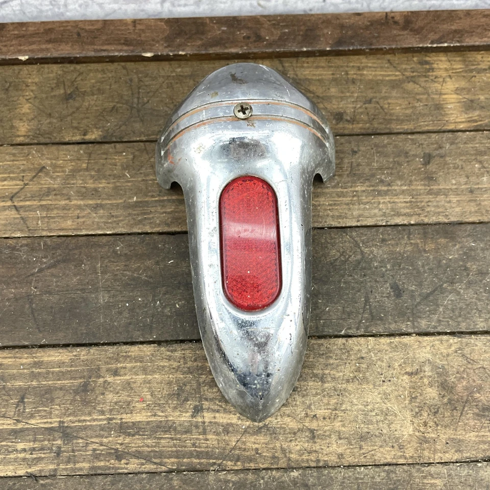Guardabarros trasero reflector de bicicleta Monark vintage carcasa aleación metal rojo Foto 2 de 4