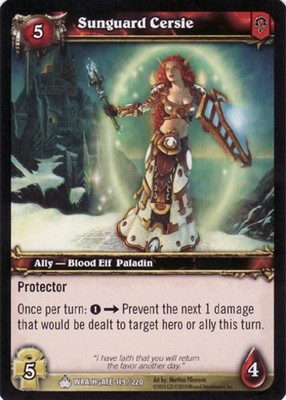 Moderate Play WoW TCG Sunguard Cersie Wrathgate World of Warcraft
