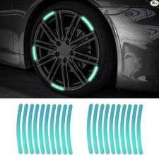 20PCS Reflective Car Wheel Decorative Stripe Stickers, Night Safety Florescent