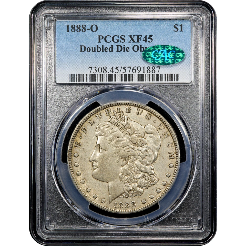 1888-O Morgan Dollar $1 Doubled Die Obverse PCGS XF45 CAC - Image 2 of 4