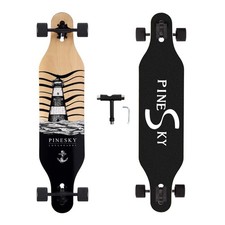 41 Inch Longboard Skateboard 8 Ply Natural Maple Complete Skateboard Cruiser ...