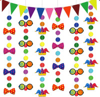 Bunt Kindergeburtstag Papier Girlande, Clown Luftschlangen Deko, Wimpelkette Bun