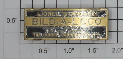 Lionel 4U-100 Brass Bild-A-Loco Collector Nameplate (1)