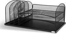 Onyx Desk Organizer 3 Vertical Compartments 3 Trays Office Classroom Mailbox