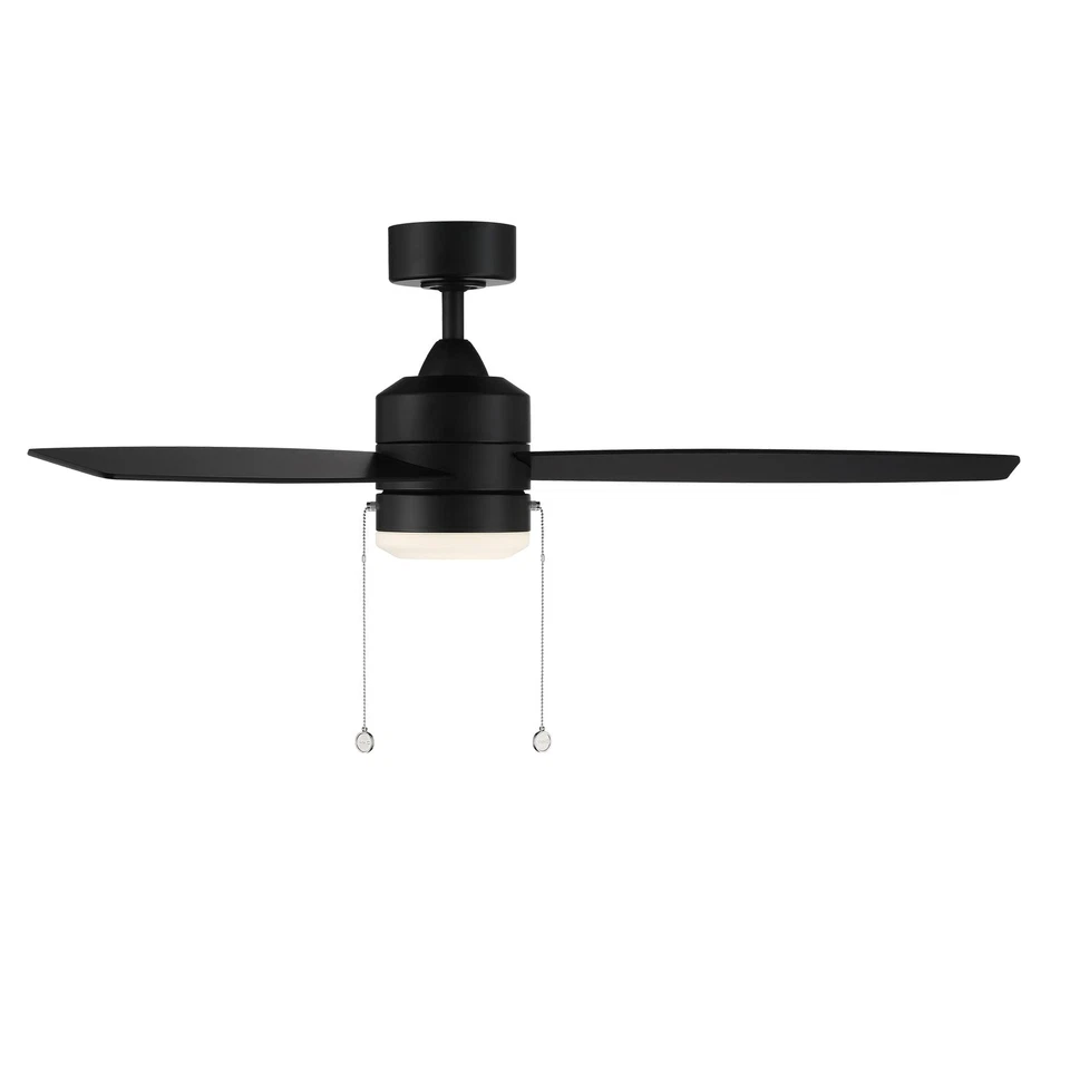 WAC Atlantis Indoor and Outdoor 3-Blade Pull Chain Ceiling Fan 52in Matte Bla... - Image 3 of 4