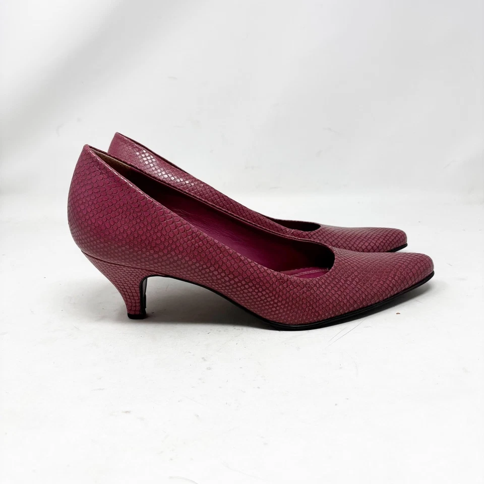 Zapatos de salón Naturalizer rosa piel de serpiente en relieve punta gatito tacón talla 10 Foto 4 de 4