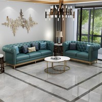 Sofagarnitur 321 Sitzer Ledersofa Modernes Sofa Designer Sofa Neu Chesterfield