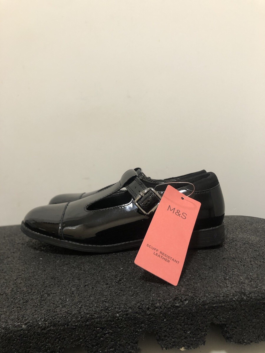 Black Patent Leather Black School Shoes M&s M&S Leather Black