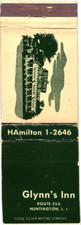 Huntington Long Island New York Glynn's Inn Vintage Matchbook Cover
