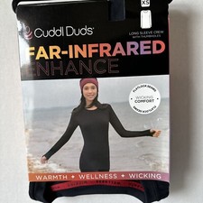 Cuddl Duds Women's Far-Infrared Enhance Long Sleeve Crew w Thumbholes NWT Sz XS