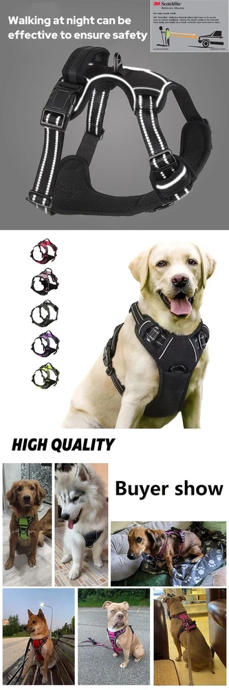 Dog Harness No Pull Reflective Vest with Easy Control Handle Walking Training US