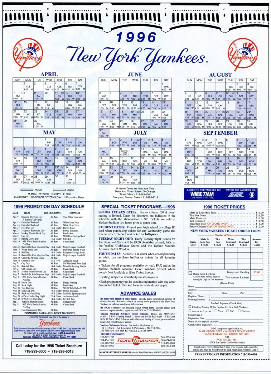 new-york-yankees-1996-schedule-original-magazine-page-ebay