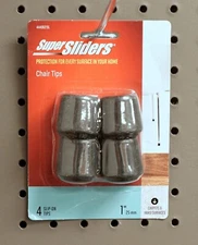 Super Sliders 1" Black Rubber Chair Leg Cap Tips Pack of 4 NEW!