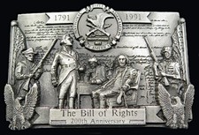 NRA National Rifle Association The Bill Of Rights Vintage Belt Buckle
