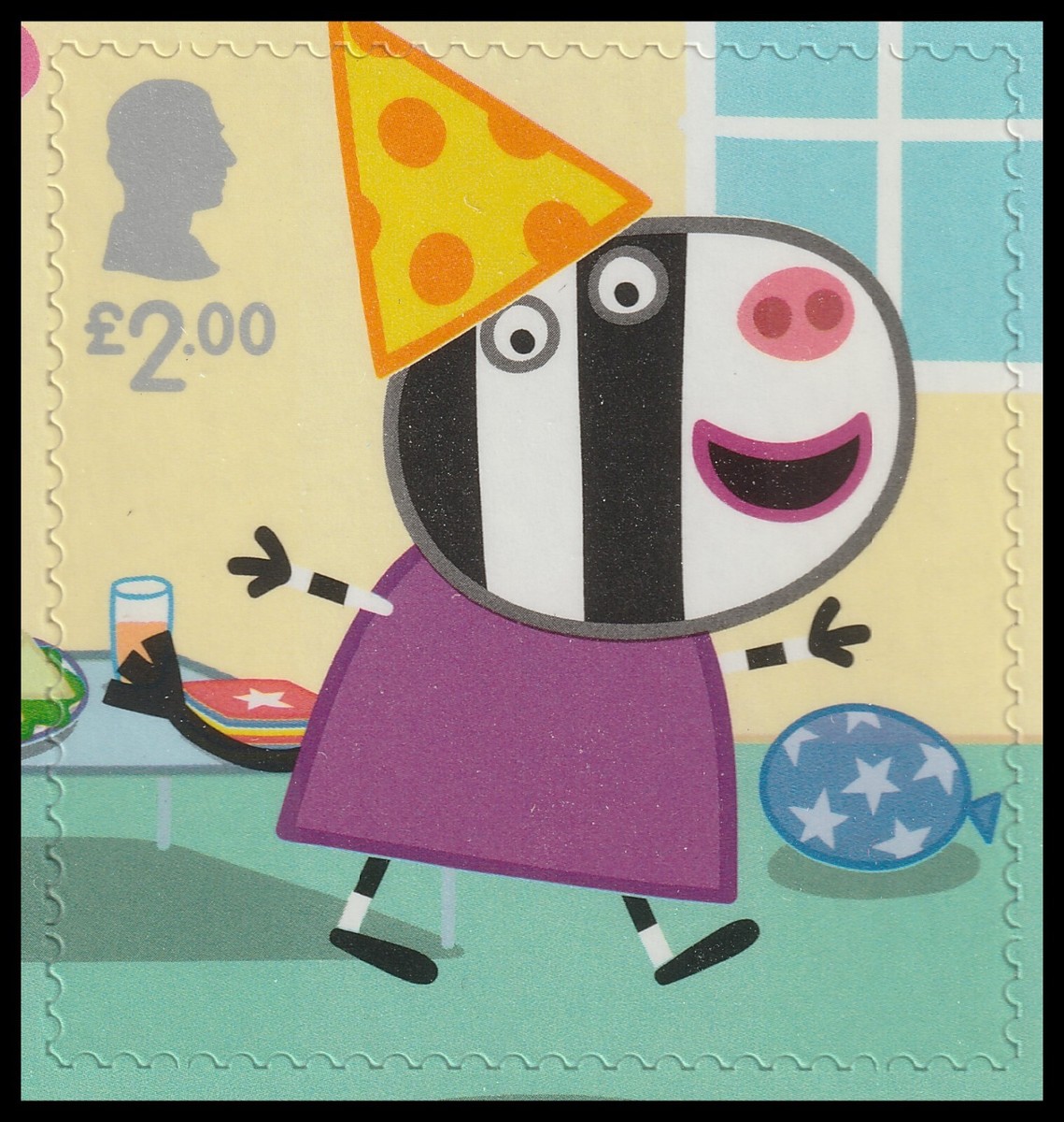 GB 5165a Peppa Pig Peppa's Party Zoë Zebra £2.00 single MNH 2024