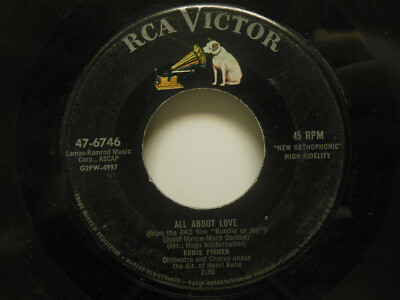 EDDIE FISHER: All About Love / Some Day Soon, 45 RPM, VG (F0*)