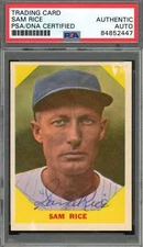 Sam Rice PSA DNA Signed 1960 Fleer Autograph