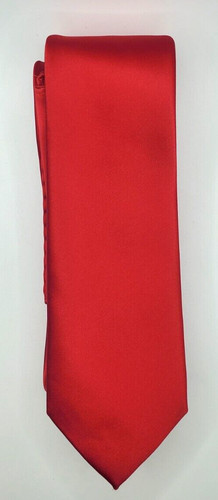 BERLIONI ITALY FANCY MATCHING NECKTIE SET SOLID DESIGNER TIE RED