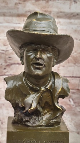 Estatuilla busto escultura de bronce original hecha a mano de Milo John Wayne arte decorativo - Imagen 7 de 10