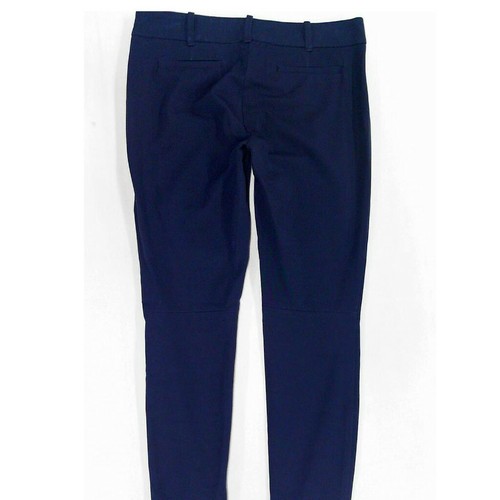 Studio M Women Pants Navy 4 Stretch Skinny Belted Side Zip Cotton Spandex New - Picture 2 of 2