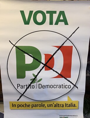 PARTITO DEMOCRATICO ITALIANO MANIFESTO POSTER ORIGINALE