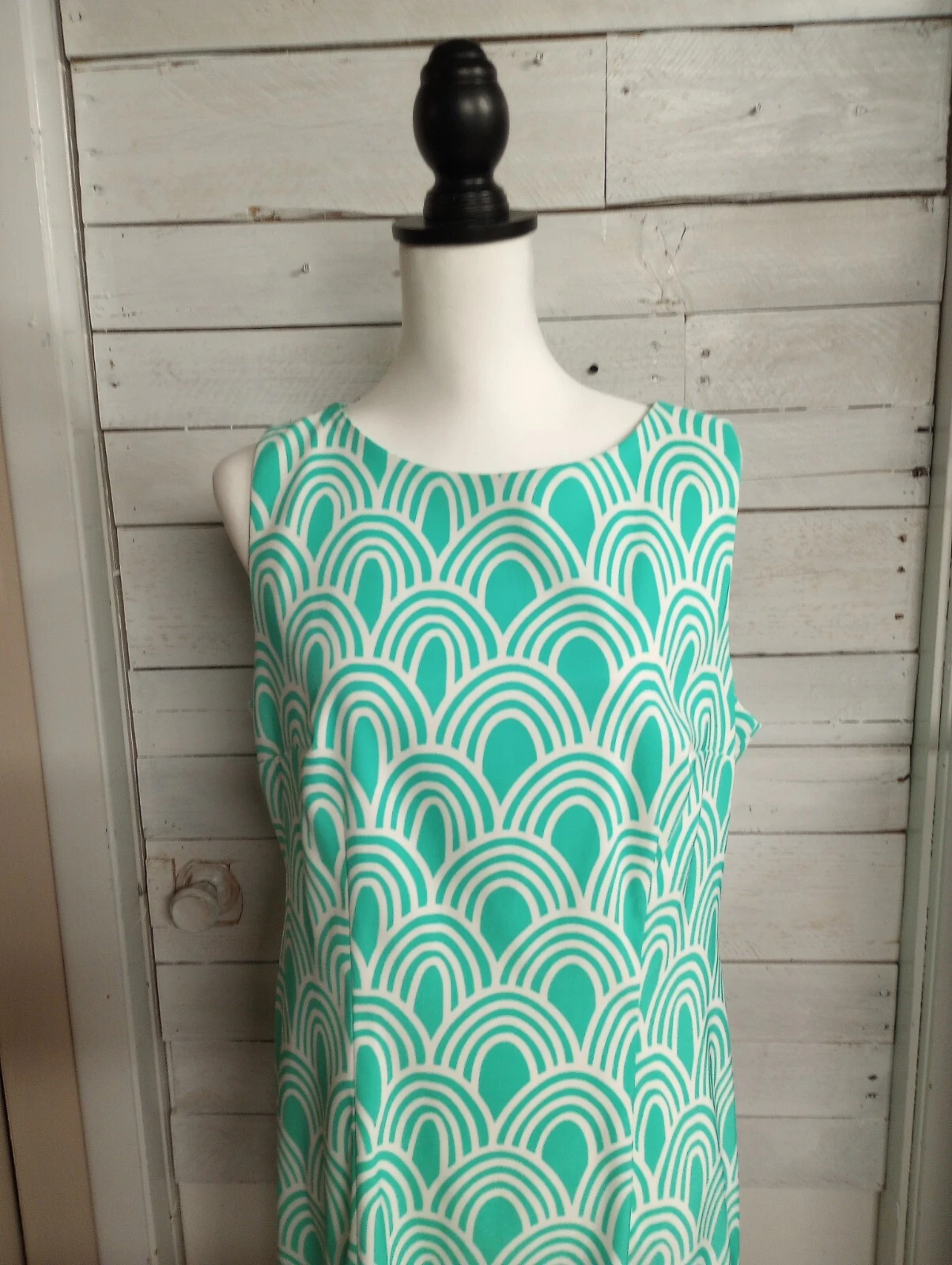 Abito tubino Alyx donna taglie forti 14 verde bianco contemporaneo primavera