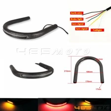 Rear Seat Frame Hoop Loop End Upswept w/ LED Light For Yamaha XS Honda CB Suzuki