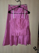 Women's David Bridal Pink 2-Piece Corset Top & Skirt Prom Wedding Gown Size 6/8