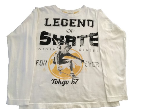 Pumpkin Patch Size 11 Boys T Shirt Long Sleeve Skateboard Legend Of Skate Ninja